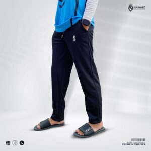 Premium Mesh Emboss Trouser (Black)