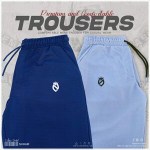 Premium Mesh Emboss Trouser (Blue & Light Ash)