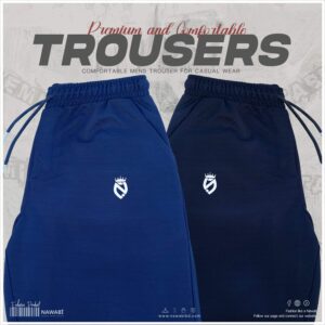 Premium Mesh Emboss Trouser (Blue & Black)