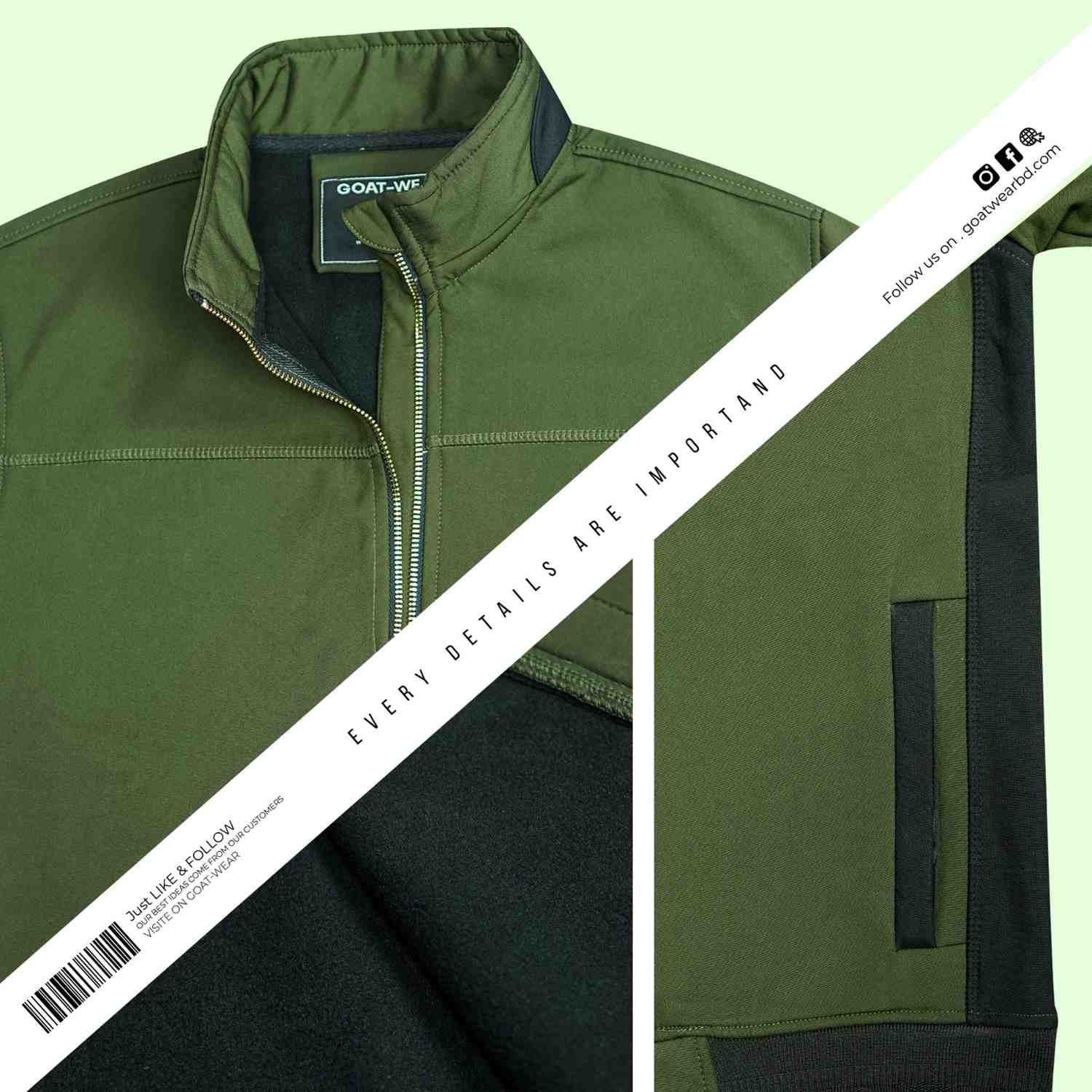 China Bonded Jacket (Olive) - Image 2