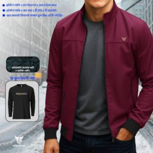 China Faux Jacket (Maroon)