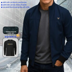China Faux Jacket (Navy Blue)